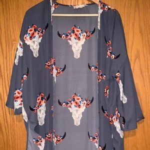 Altar'd State Cow Skull Kimono